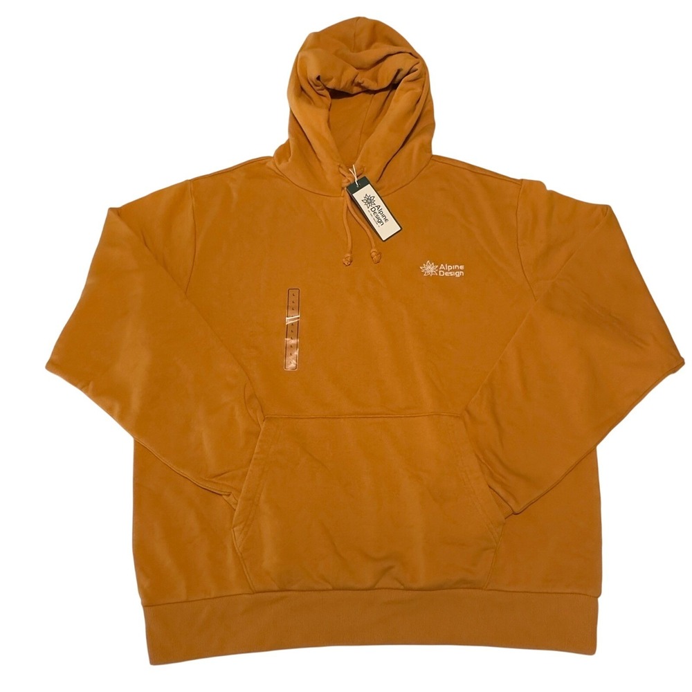 Alpine Design Sweatshirt Mens Small Brown Golden Honey Hike Logo Fleece Hoodie‎